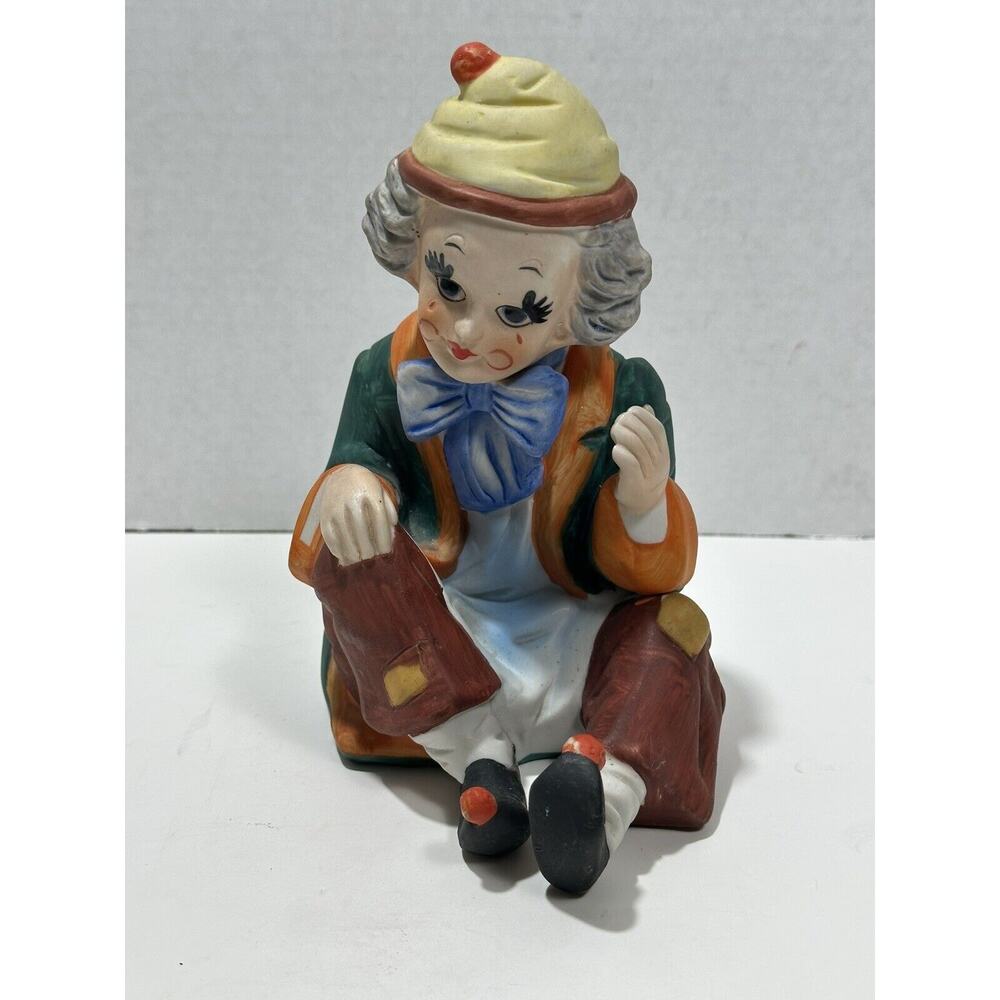 Vintage Ceramic‎ Clown Music Box Peanuts Characters Winitty Design 1972 Rotates